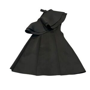 ASOS black ruffle front dress